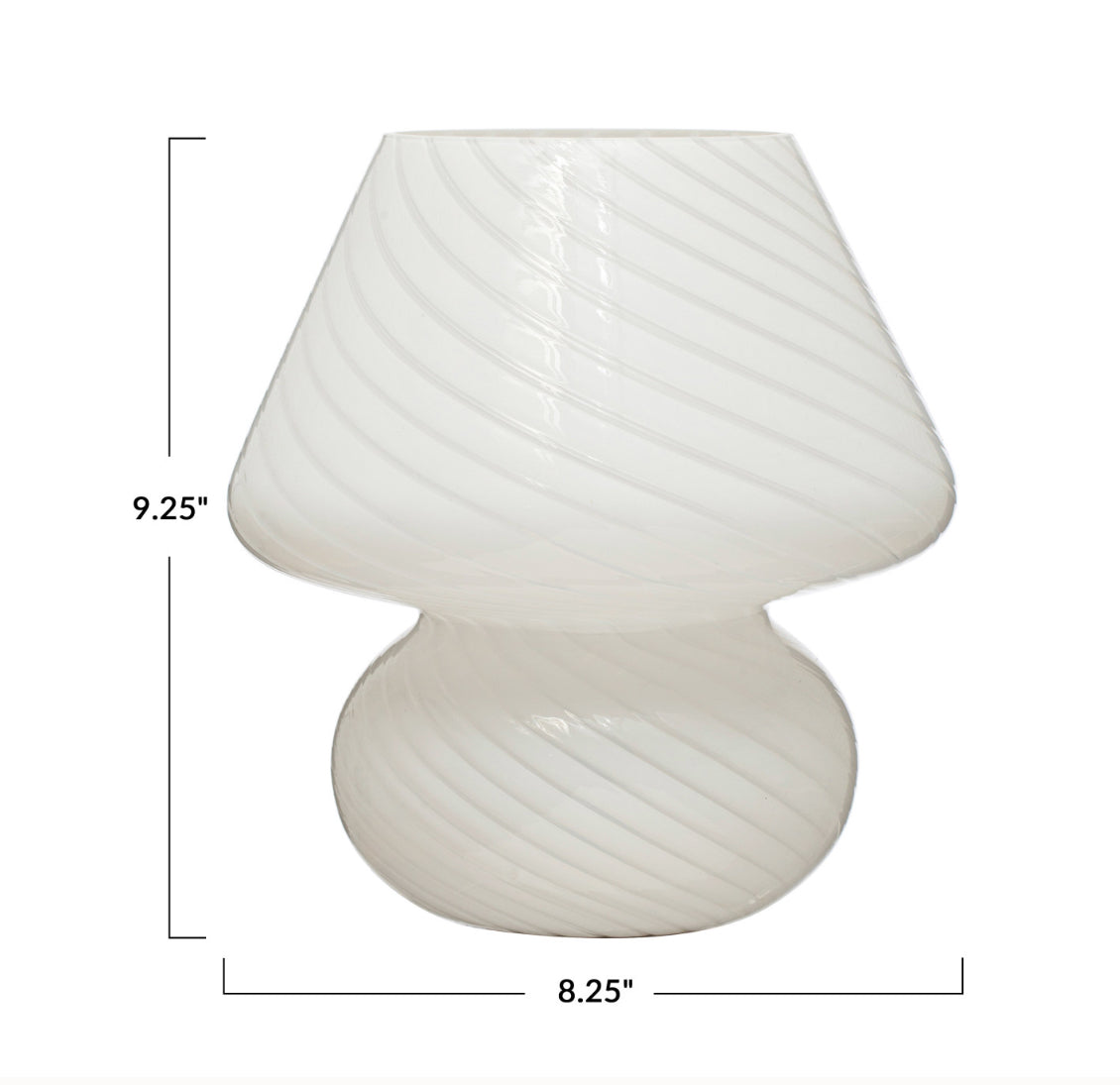 Blown Glass Table Lamp - White