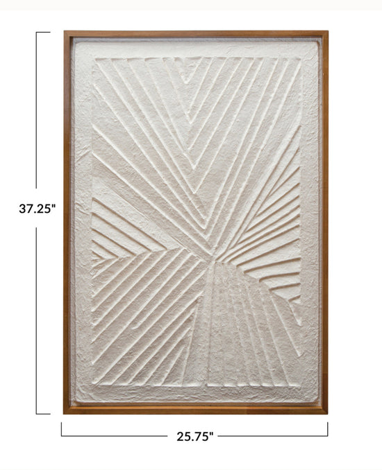 Embossed Handmade Paper Wall Decor - Natural/Cream Color