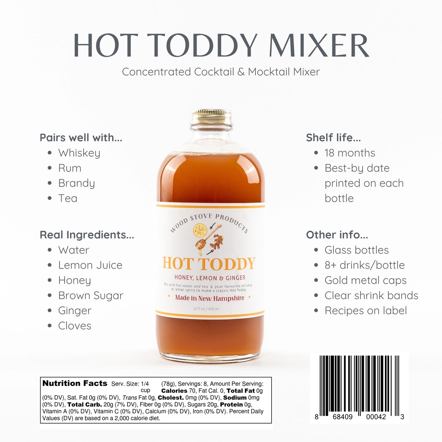 Hot Toddy Cocktail & Mocktail Mixer - 16 oz.