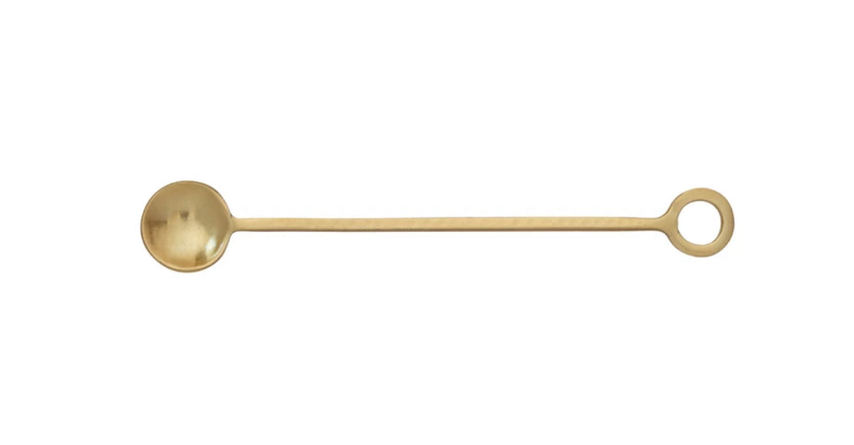 Stainless Steel Cocktail Spoon with Gold Finish