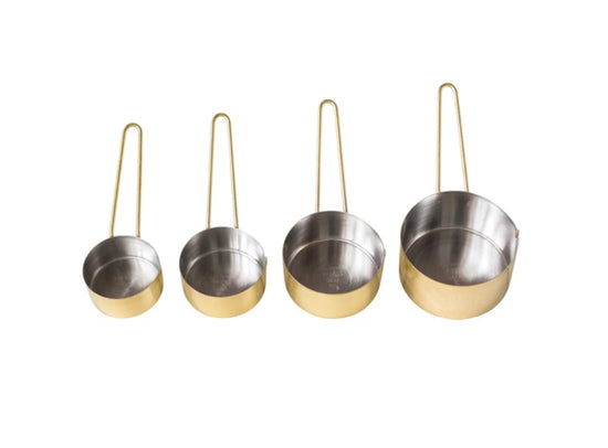 Stainless Steel Measuring Cups with Gold Finish