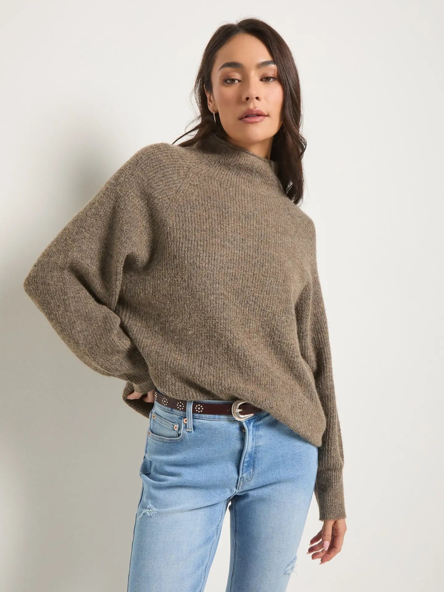 Driftwood Pullover Sweater - Taupe Marled