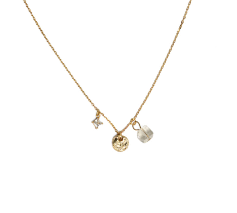 Three Pendant Necklace - Gold