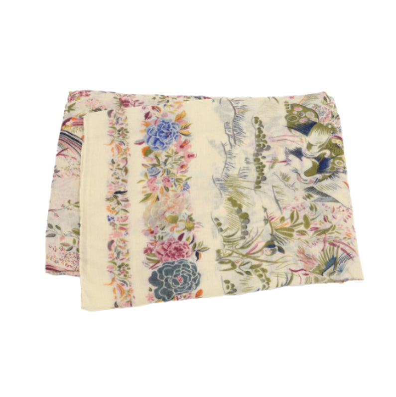Birds & Flowers Scarf - Multi