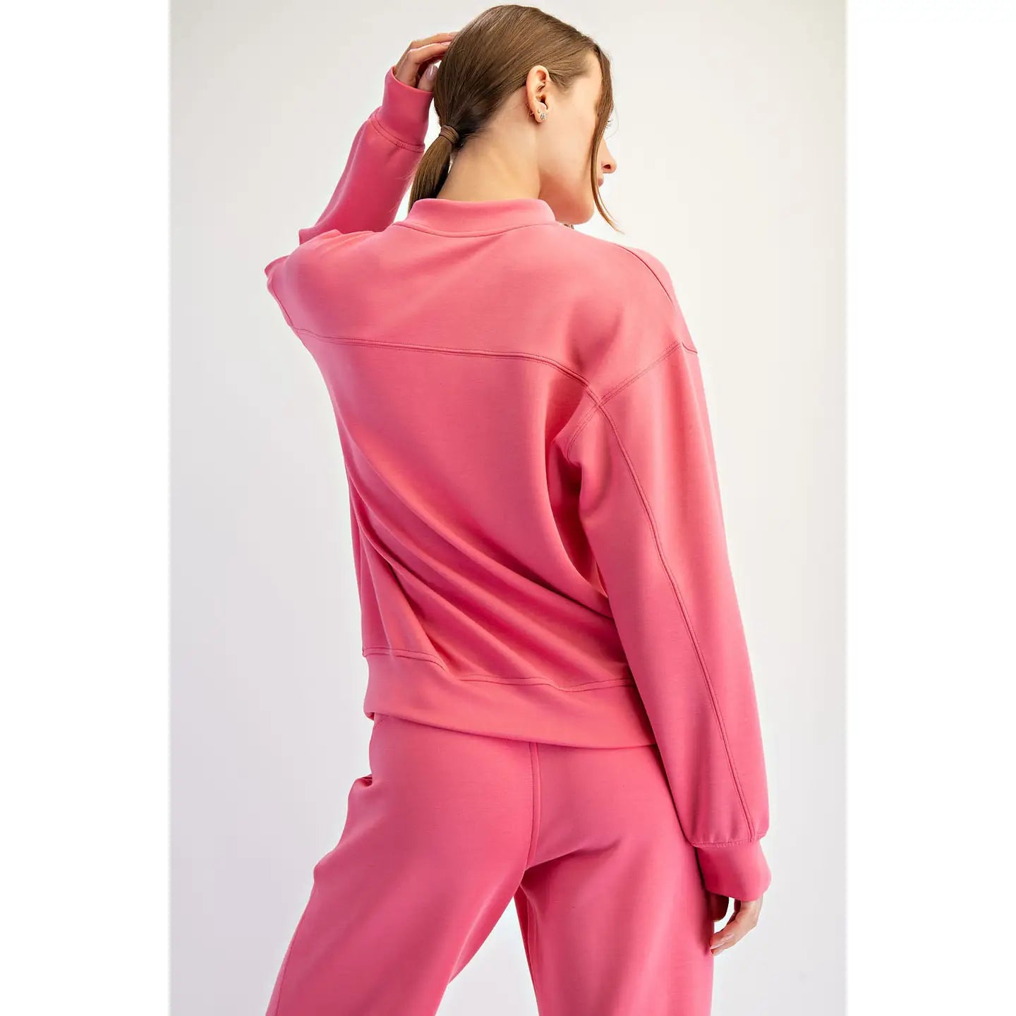 Crew Neck Sweatshirt - Brink Pink