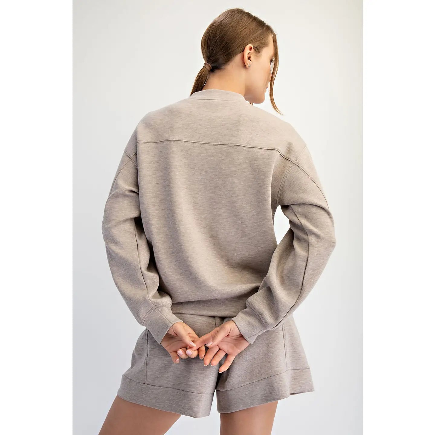 Crew Neck Sweatshirt - Heather Taupe