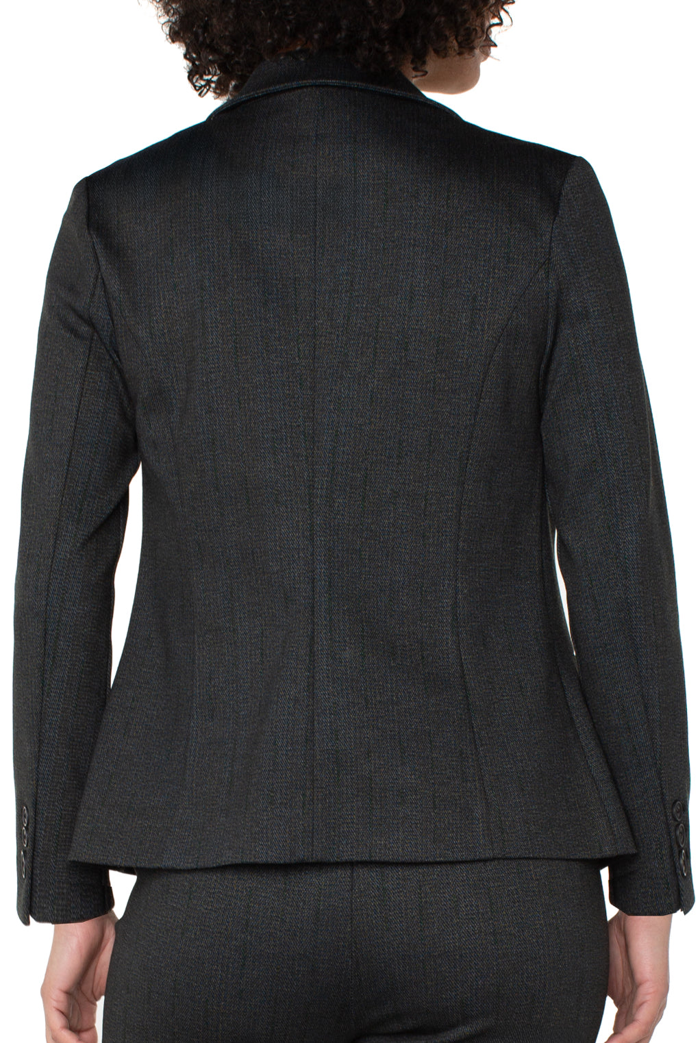 Fitted Blazer - Smoky Charcoal Herringbone