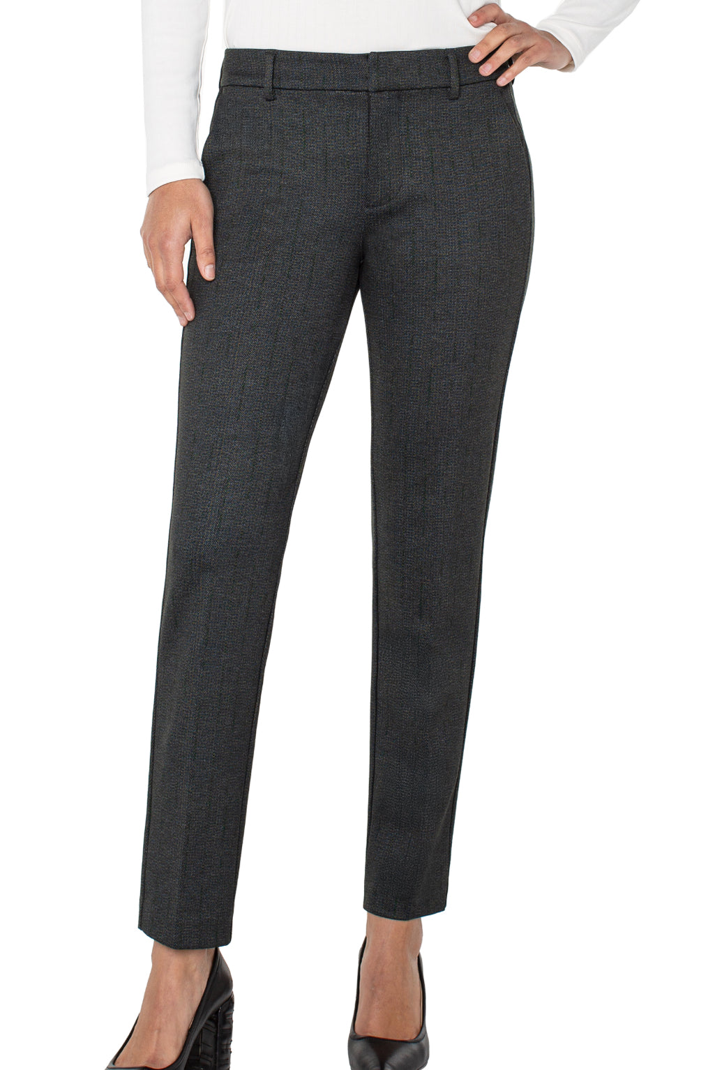 Kelsey Pants - Smoky Charcoal Herringbone