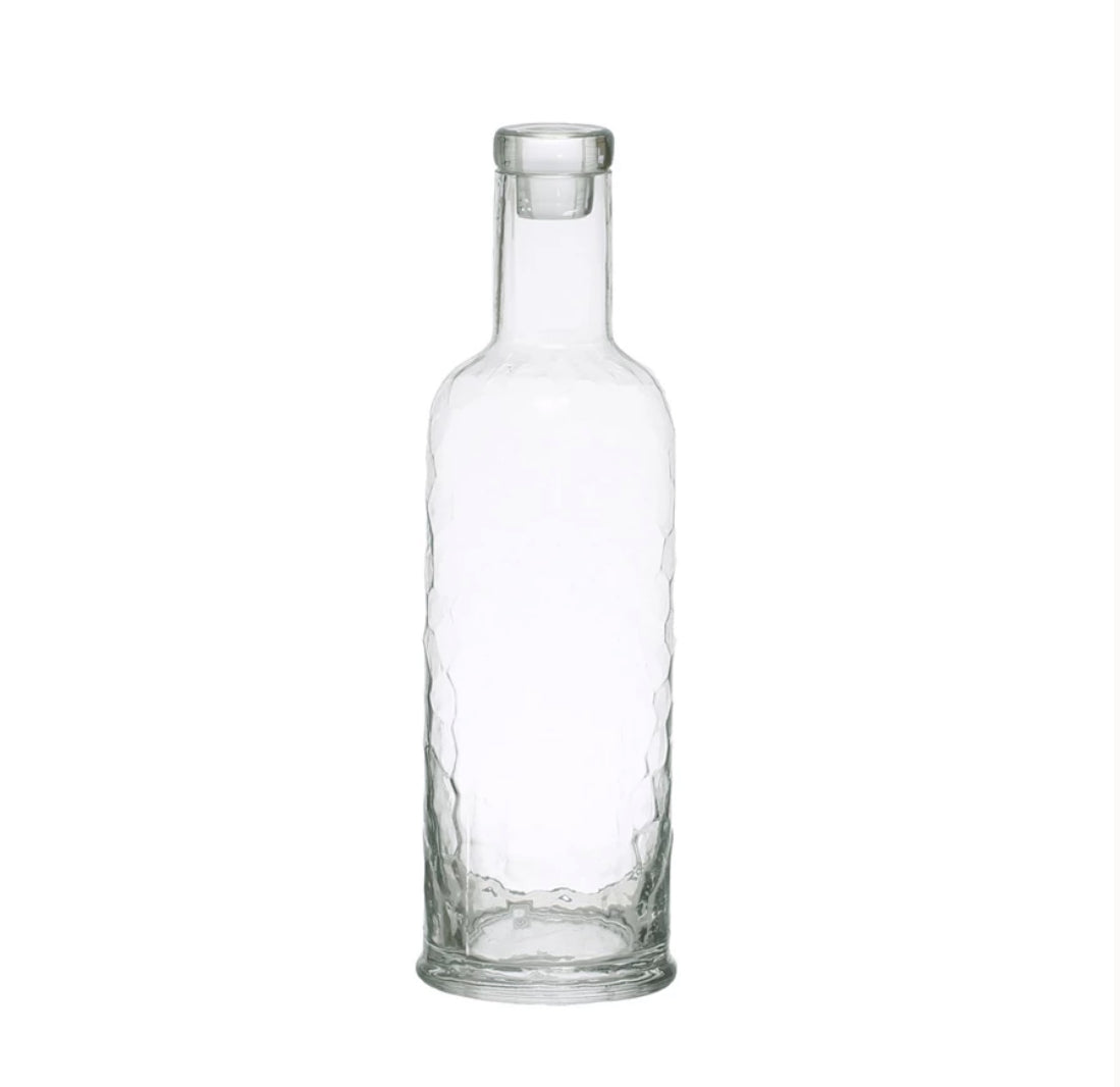 Hammered Glass Carafe with Stopper