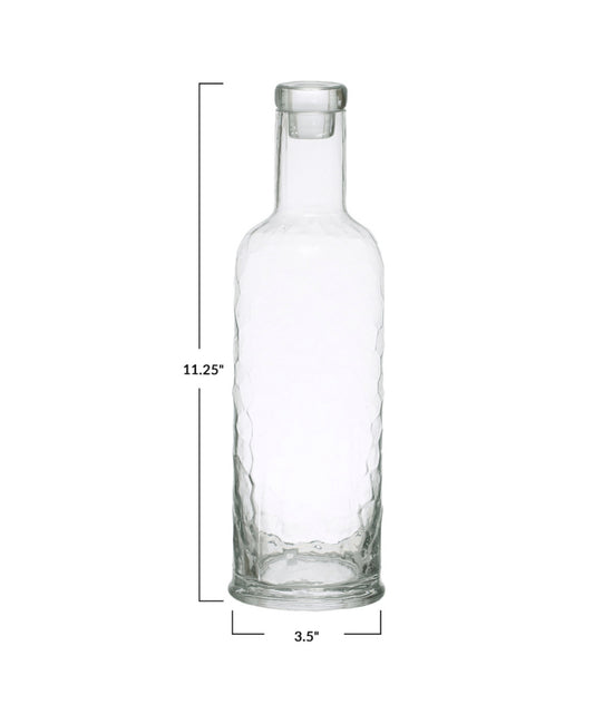 Hammered Glass Carafe with Stopper