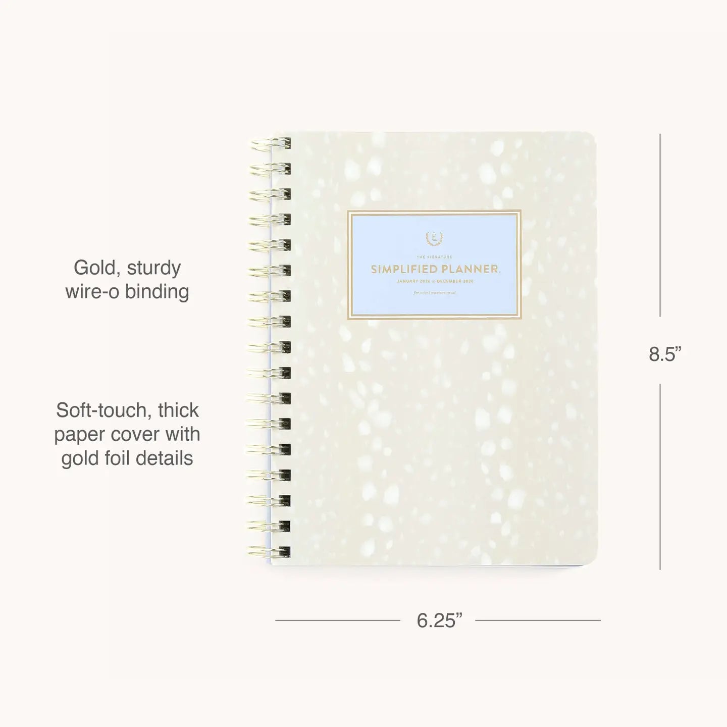 2026 Softcover Weekly Simplified Planner - Ivory Antelope