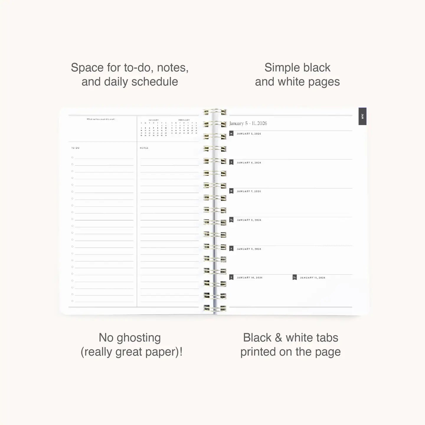 2026 Softcover Weekly Simplified Planner - Ivory Antelope