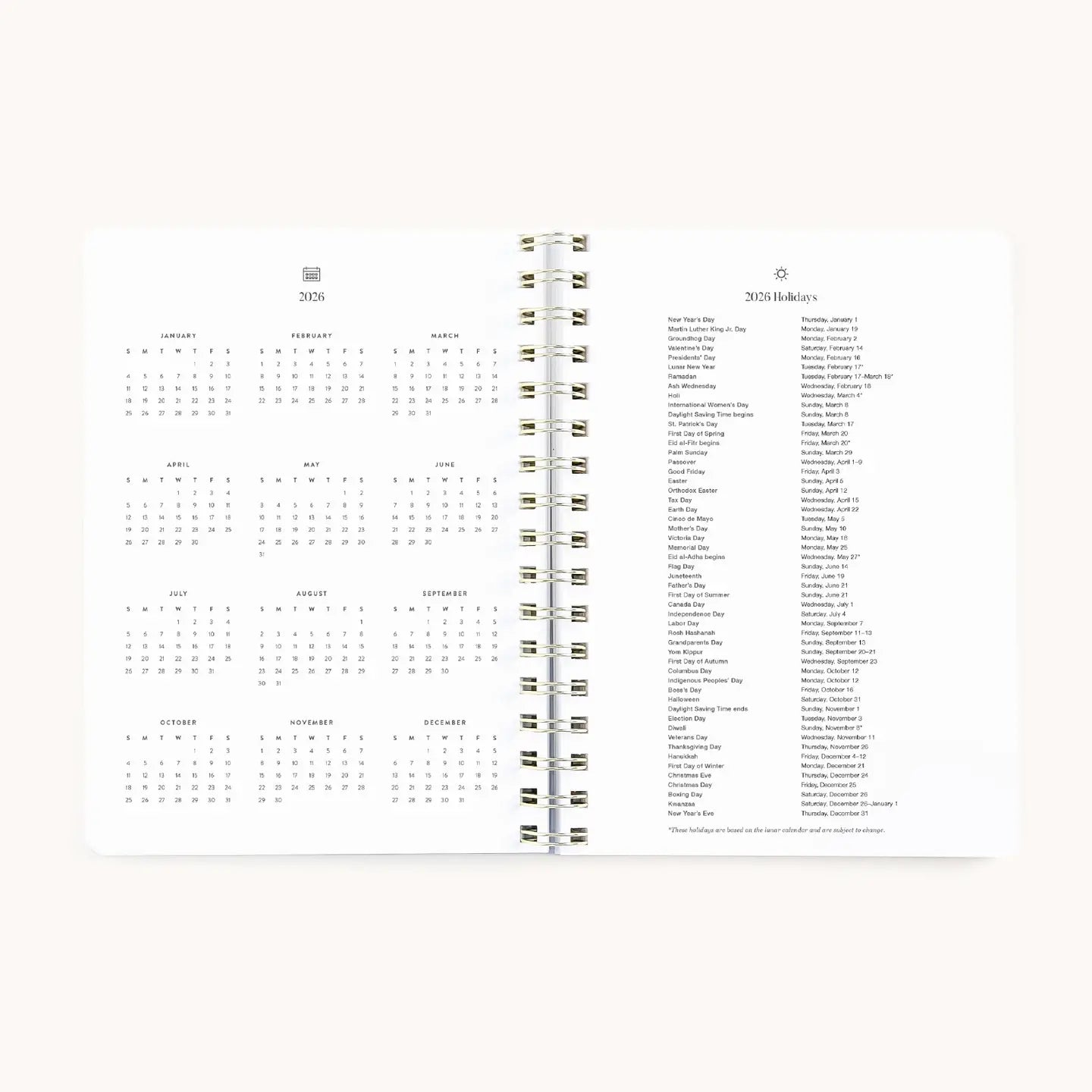 2026 Softcover Weekly Simplified Planner - Ivory Antelope