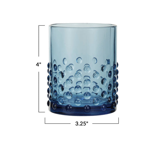 Hobnail Drinking Glass - Blue