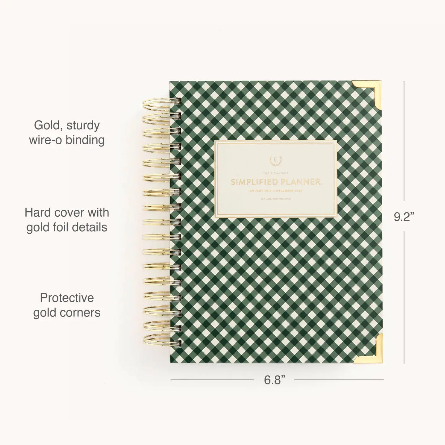 2026 Spiral Daily Simplified Planner - Camp Gingham