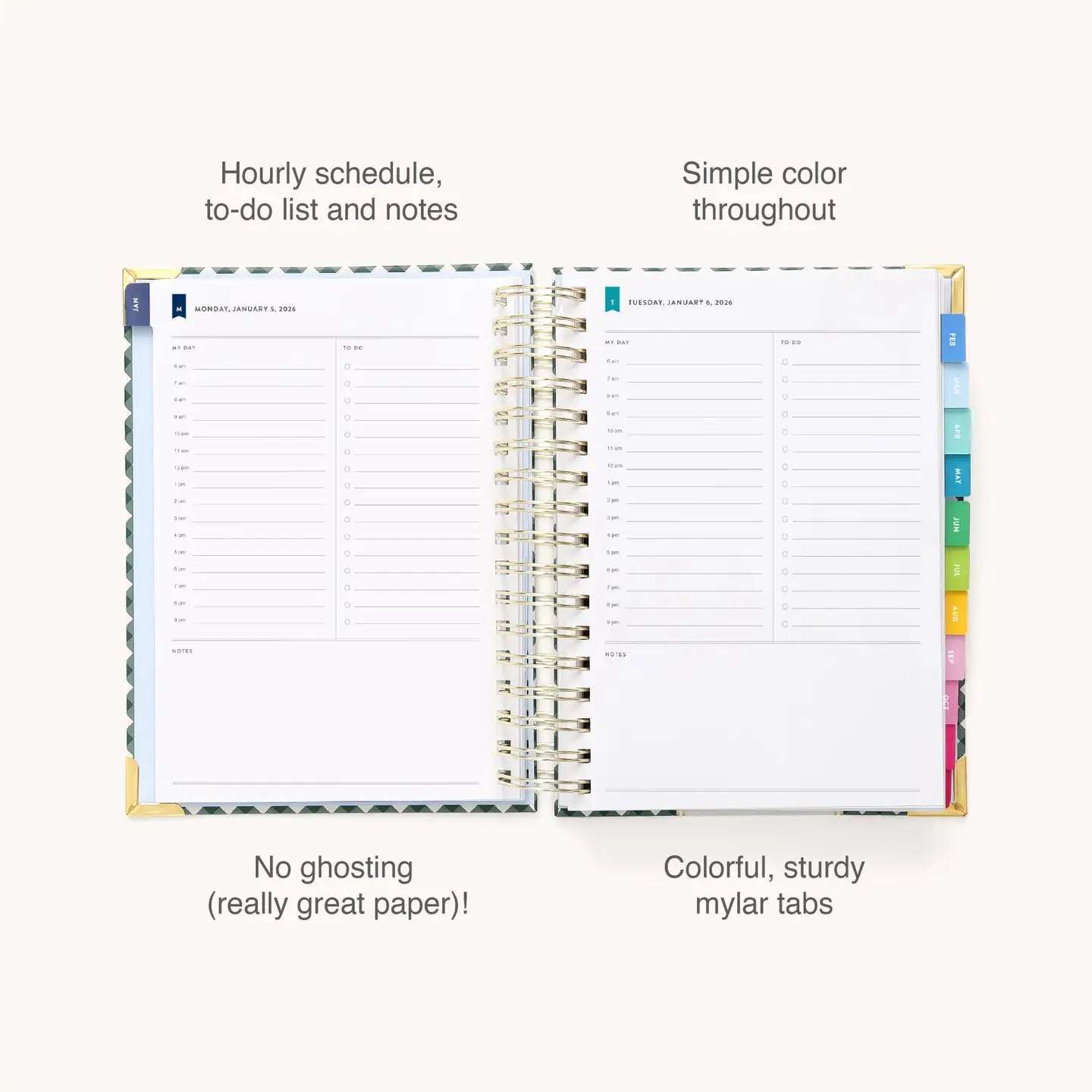 2026 Spiral Daily Simplified Planner - Camp Gingham