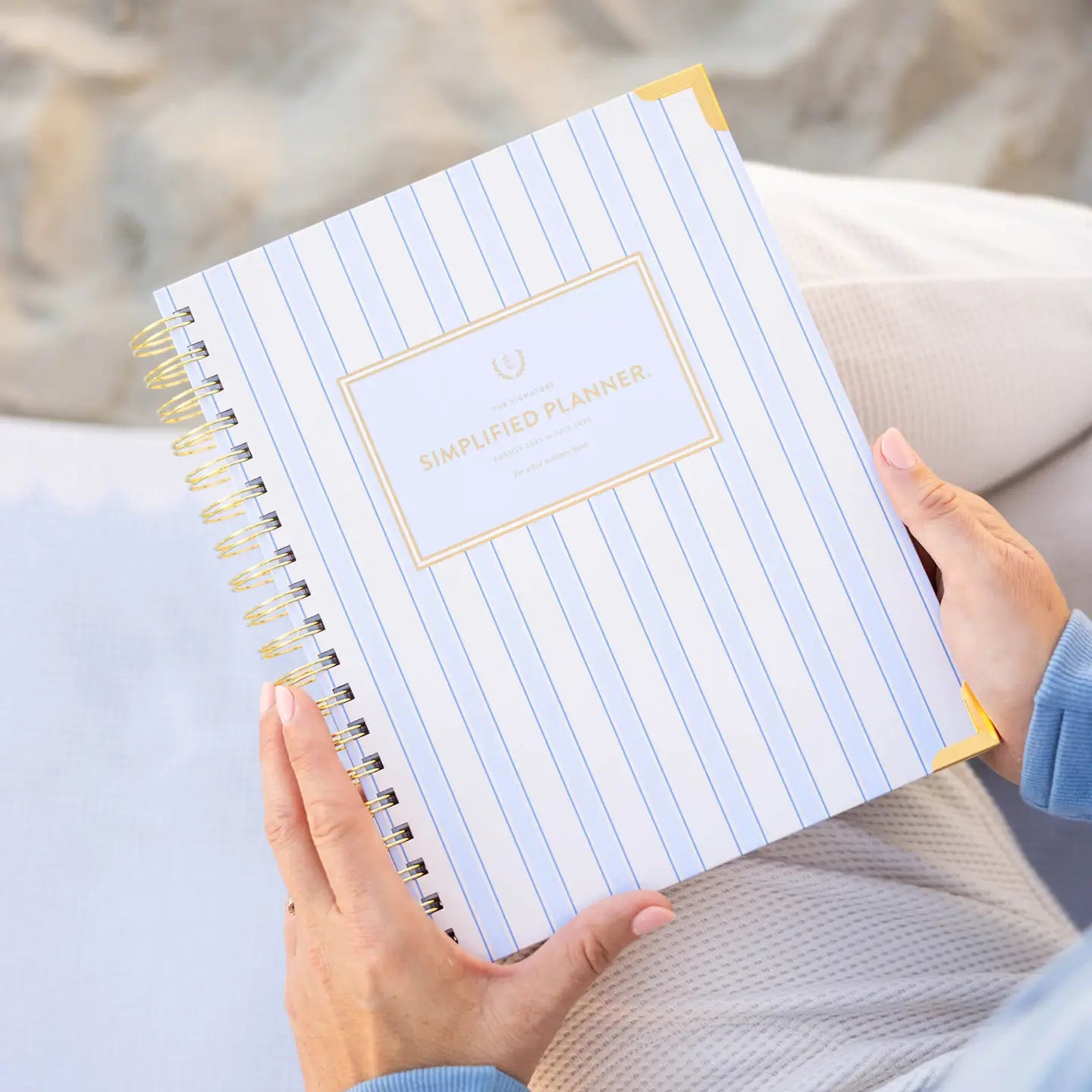 2026 Spiral Daily Simplified Planner - Serene Stripe
