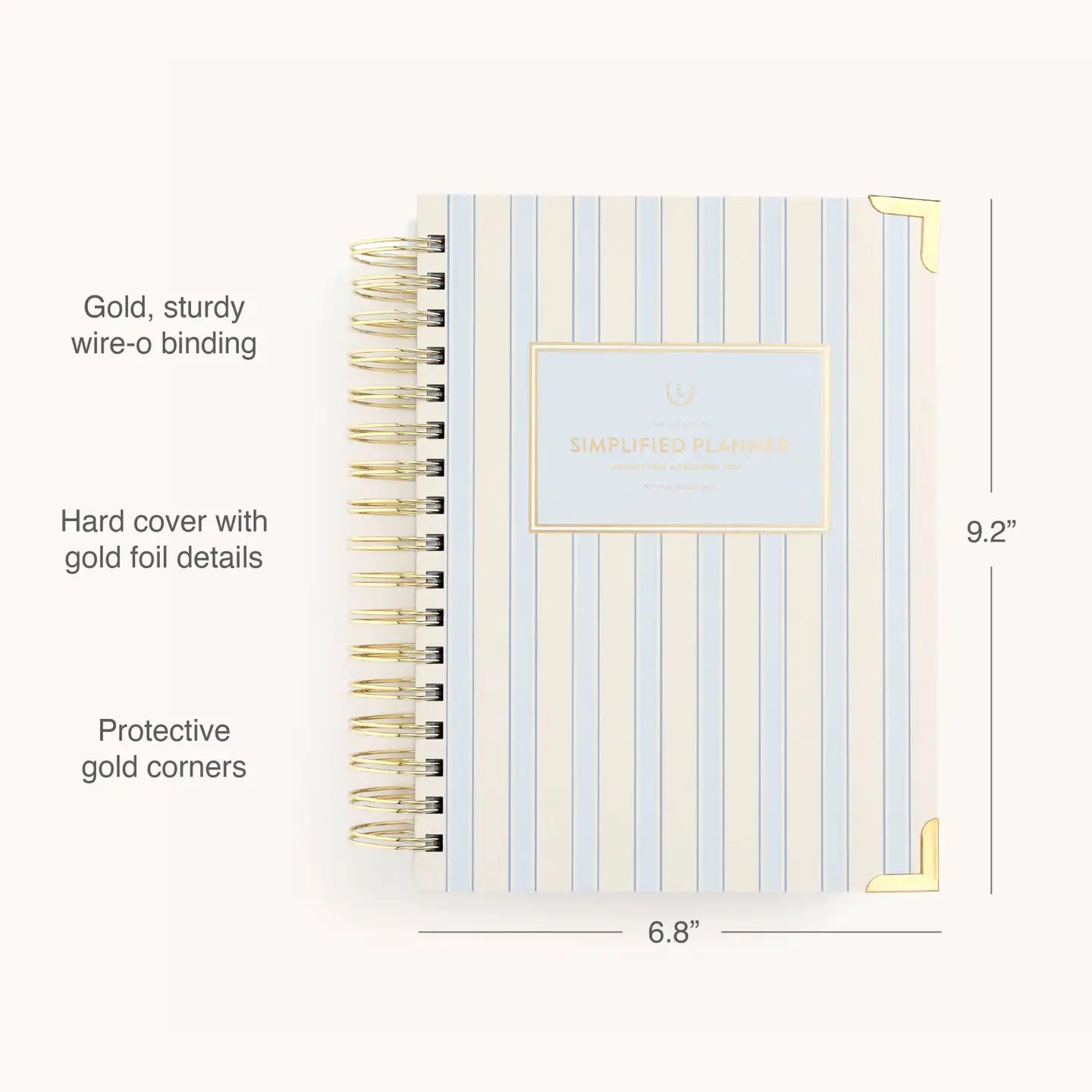 2026 Spiral Daily Simplified Planner - Serene Stripe