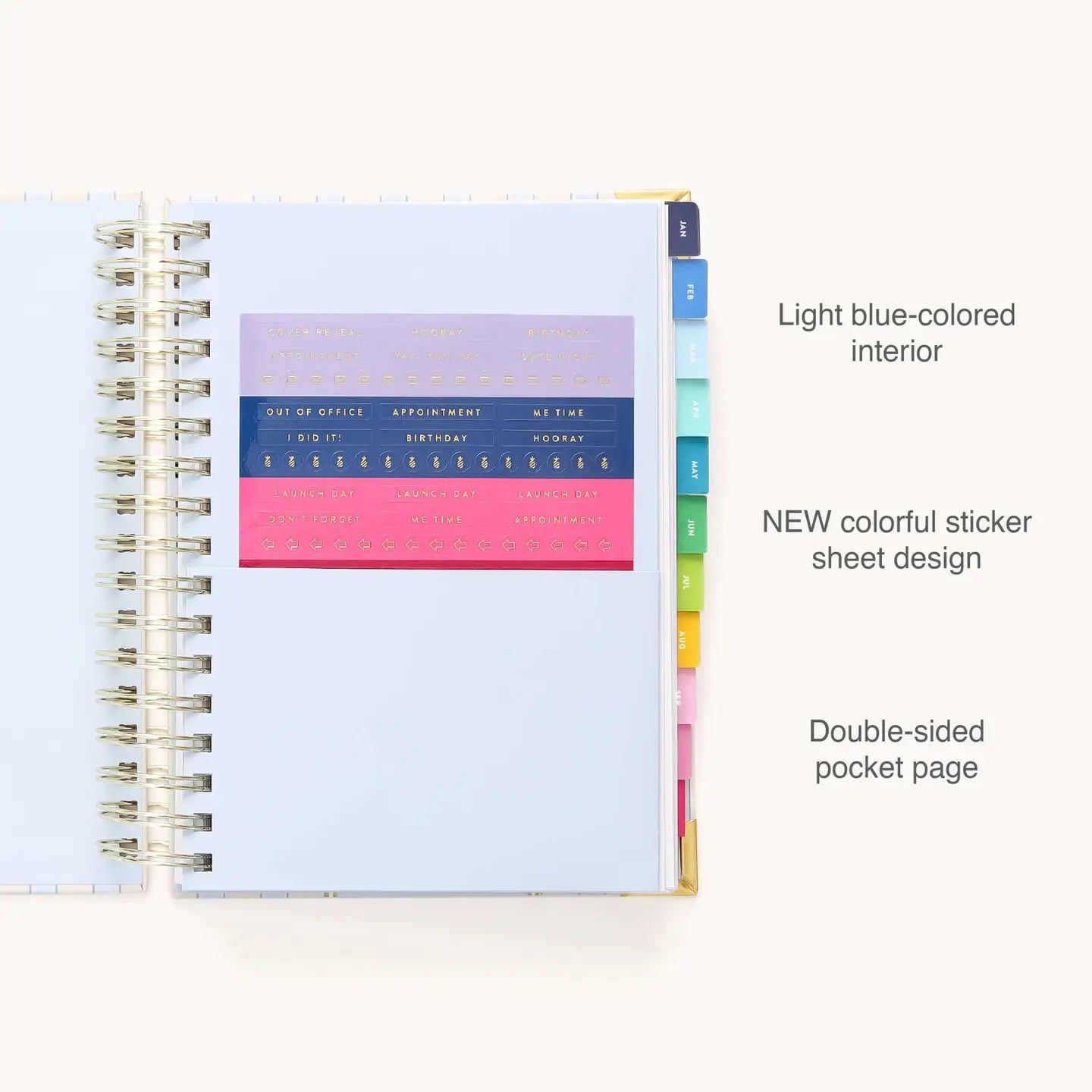 2026 Spiral Daily Simplified Planner - Serene Stripe