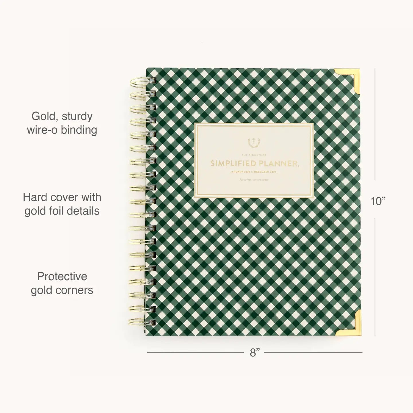 2026 Spiral Weekly Simplified Planner - Camp Gingham