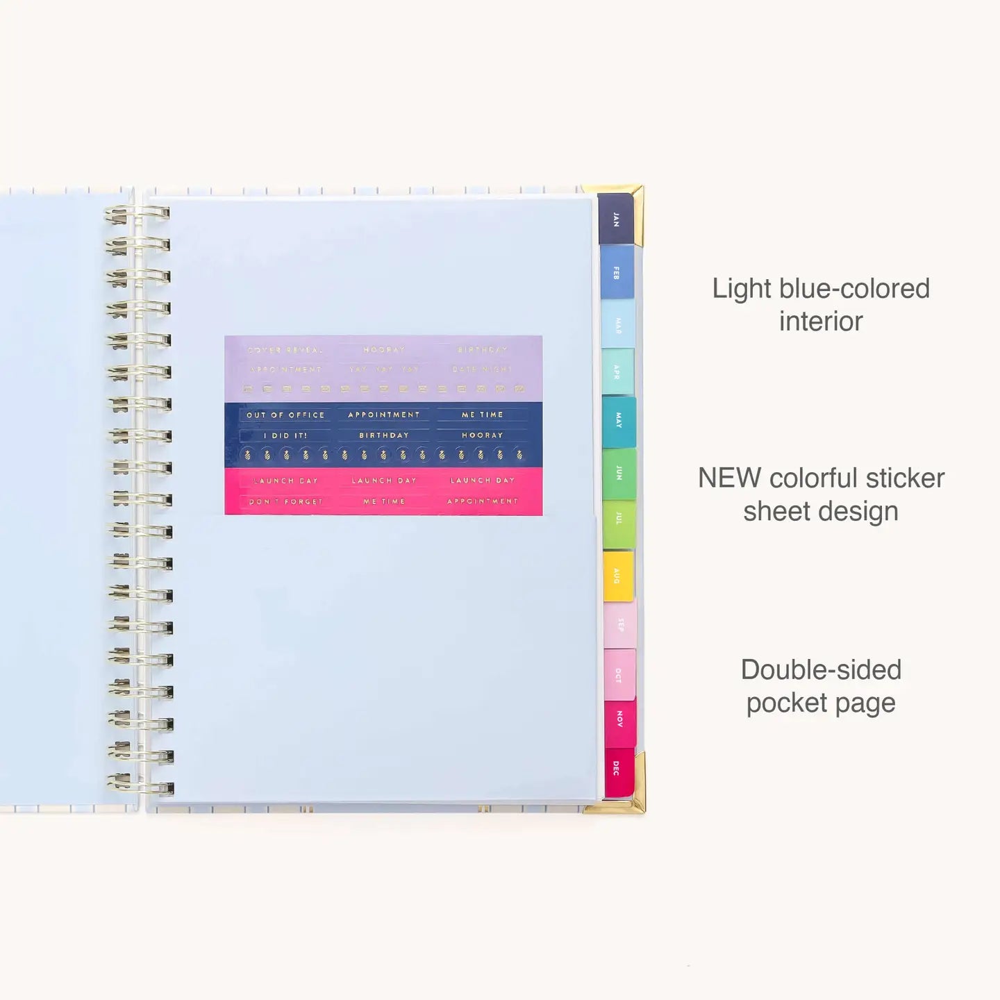 2026 Spiral Weekly Simplified Planner - Serene Stripe