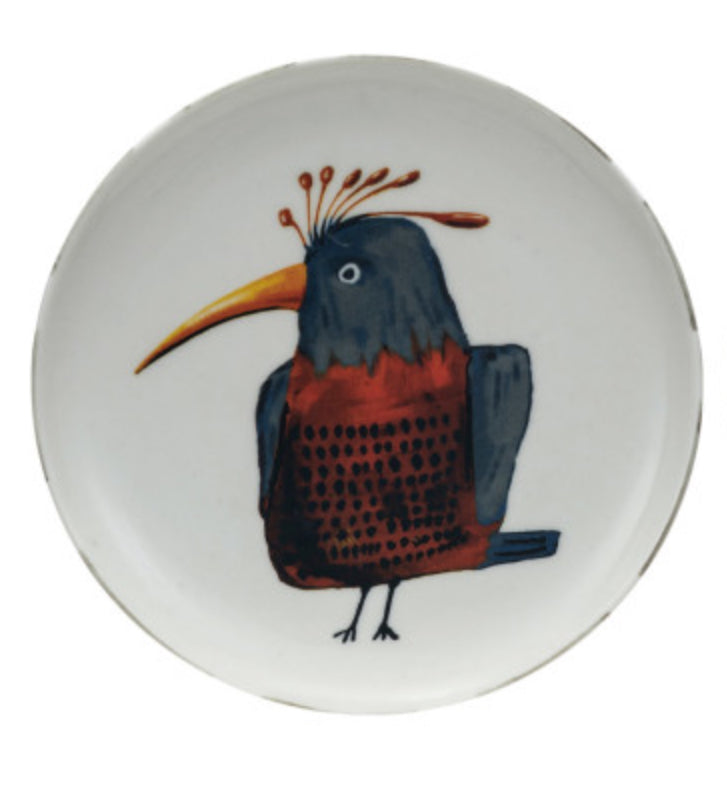 Stoneware Plate - Fat Bird