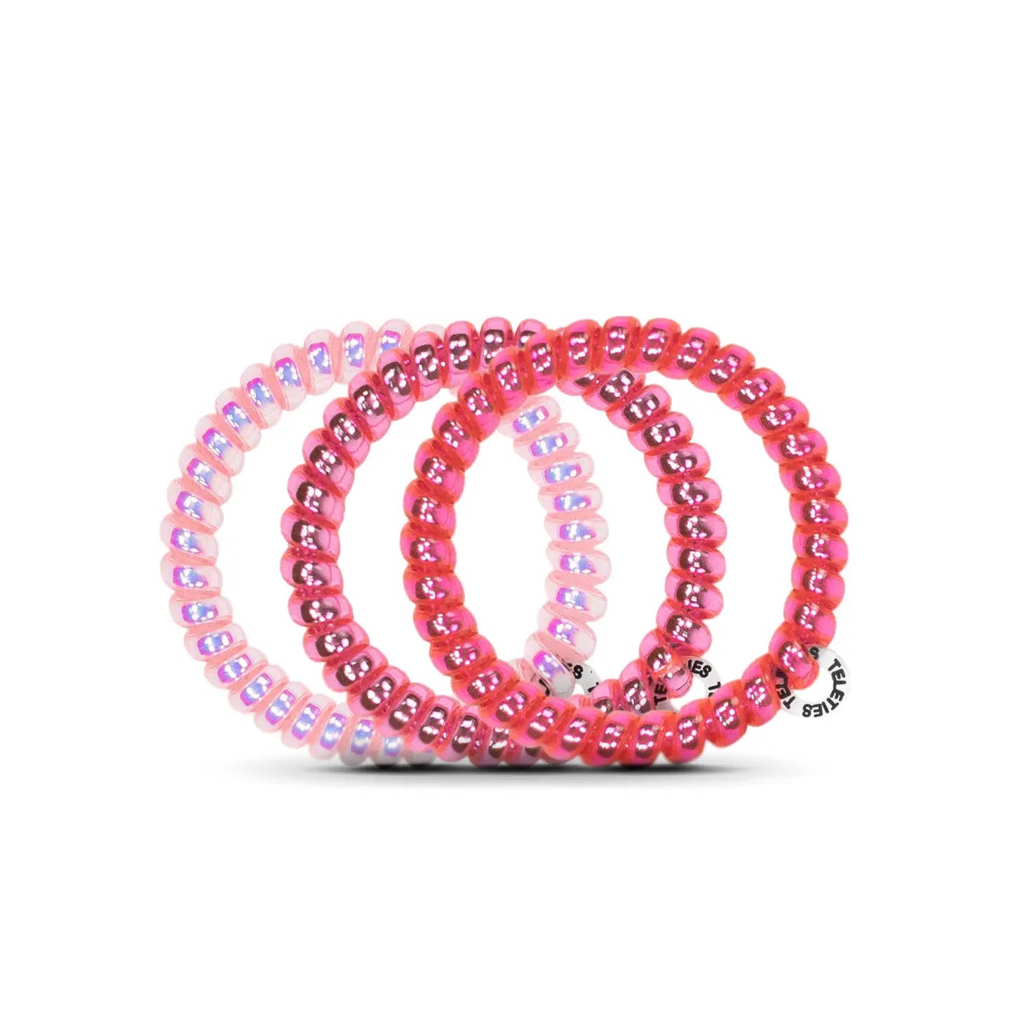 Small Spiral Hair Coils - Pack of 3 - Think Pink