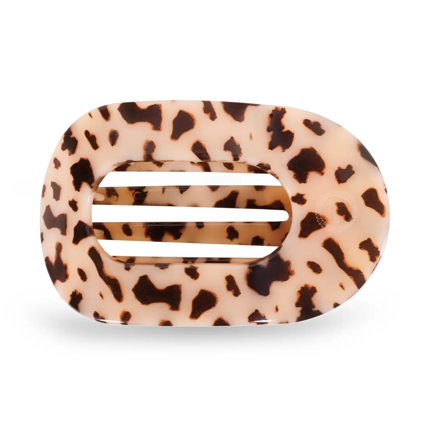 Flat Round Hair Clip - Blonde Tortoise - Medium