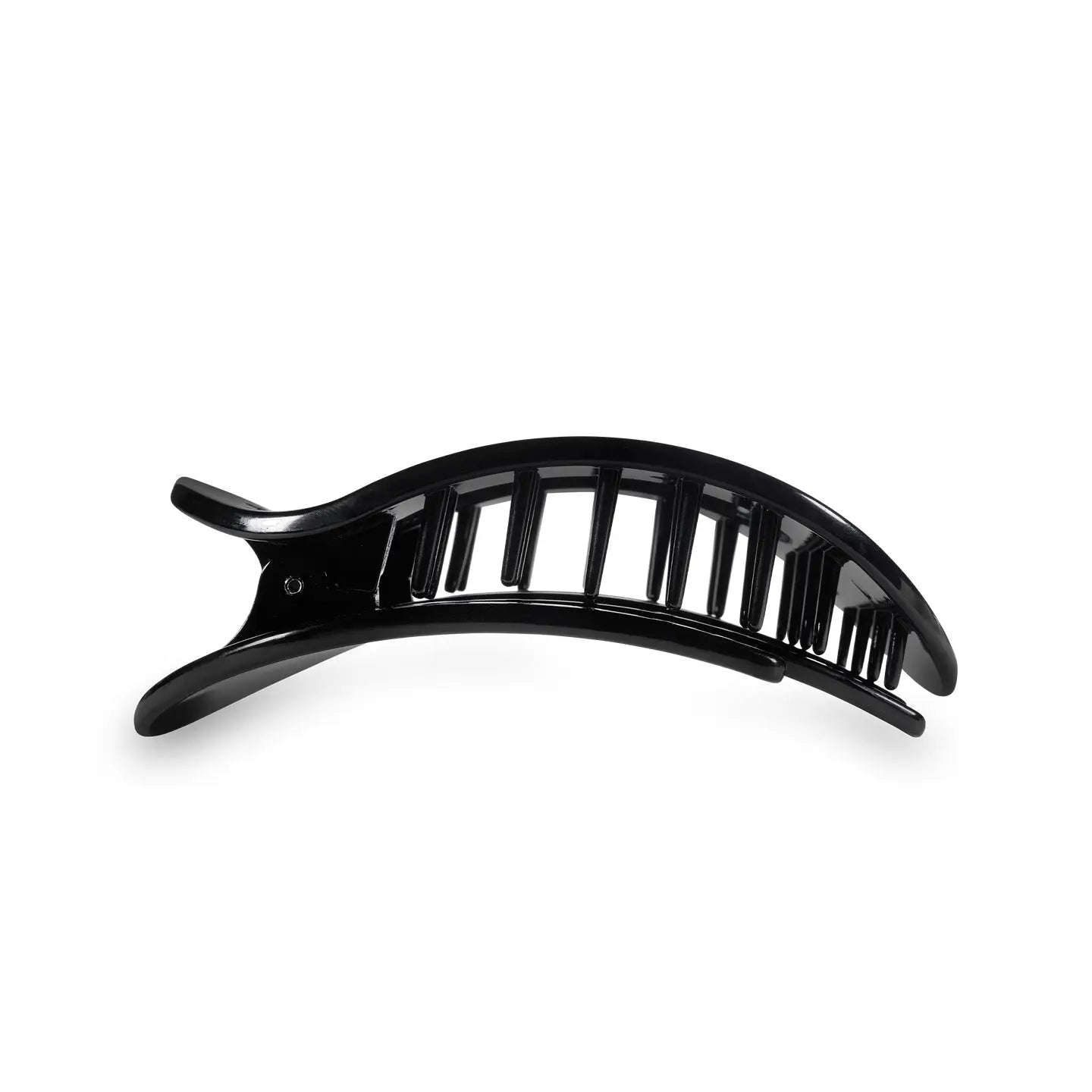 Flat Round Hair Clip - Jet Black - Medium