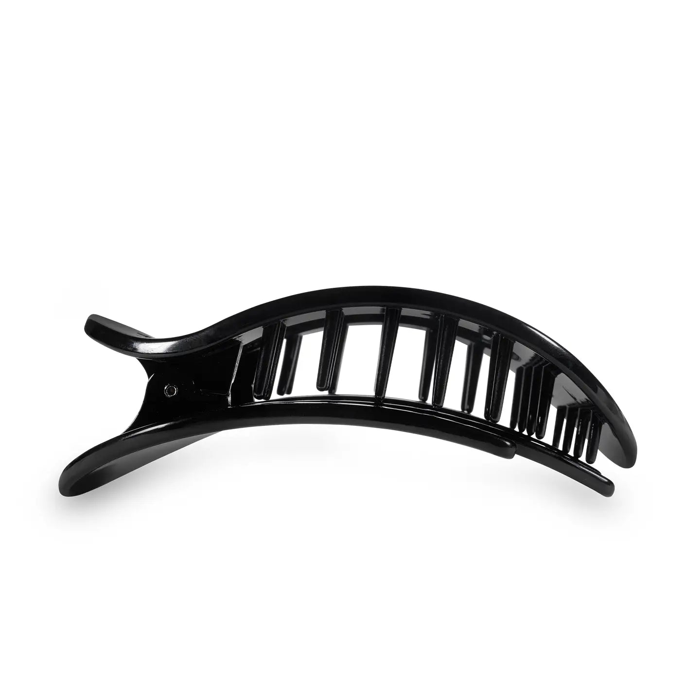 Flat Round Hair Clip - Black - Large