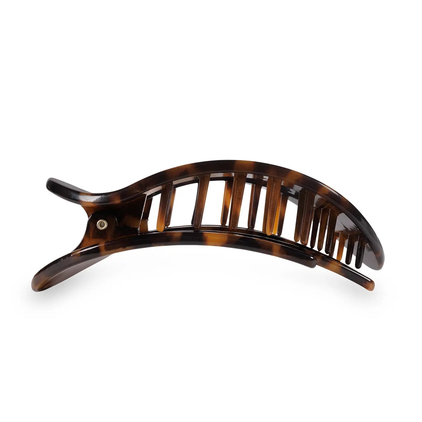 Flat Round Hair Clip - Tortoise - Large