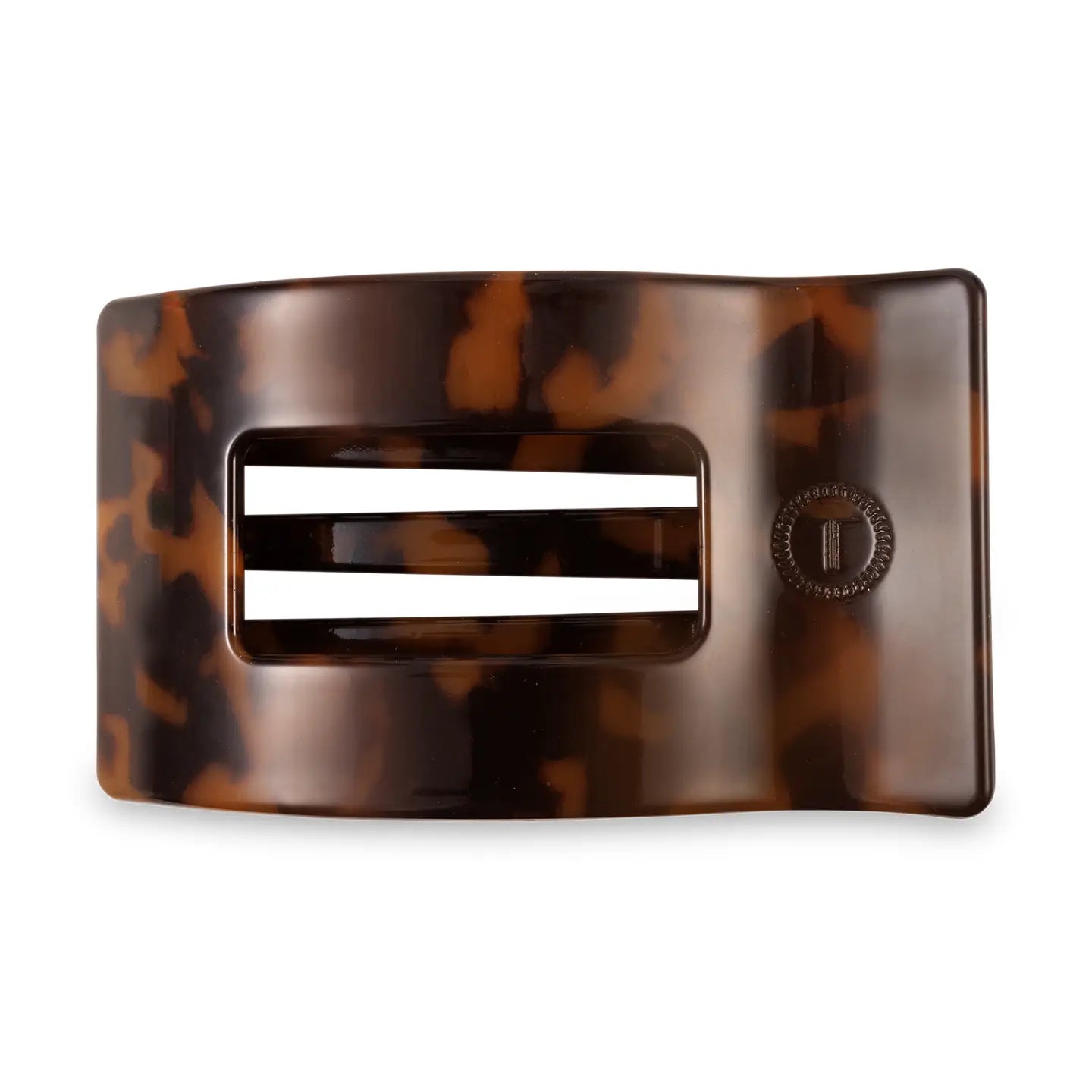 Flat Rectangle Hair Clip - Tortoise - Medium