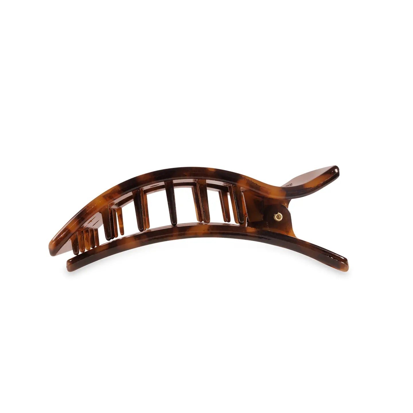 Flat Rectangle Hair Clip - Tortoise - Medium