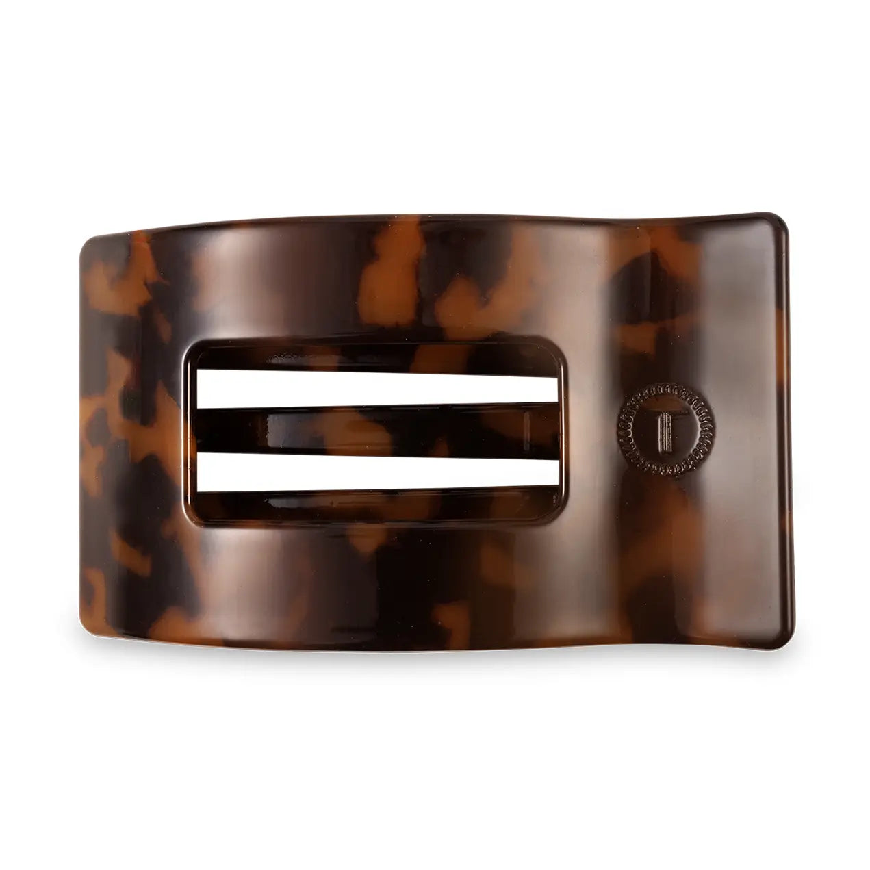 Flat Rectangle Hair Clip - Tortoise - Small
