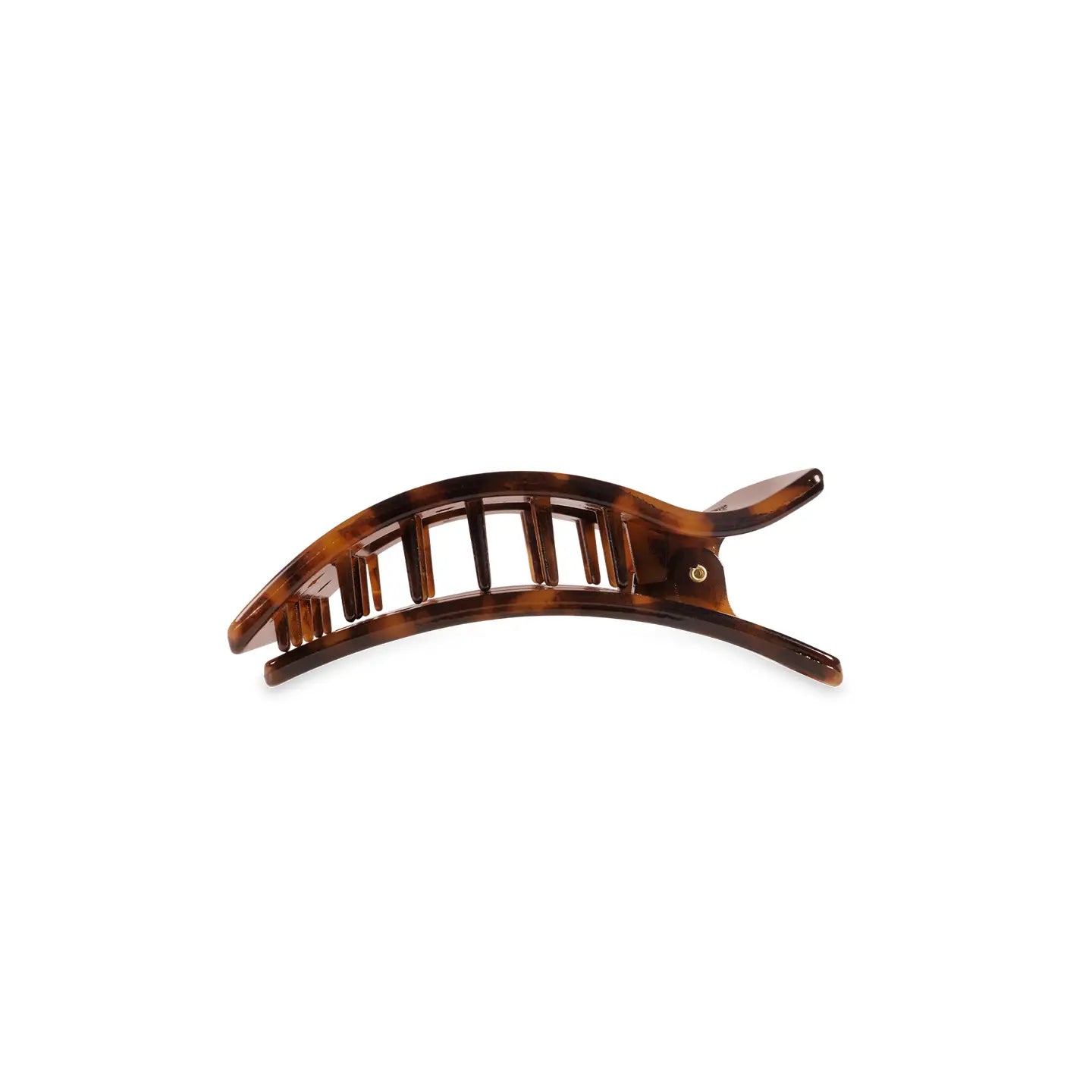 Flat Rectangle Hair Clip - Tortoise - Small