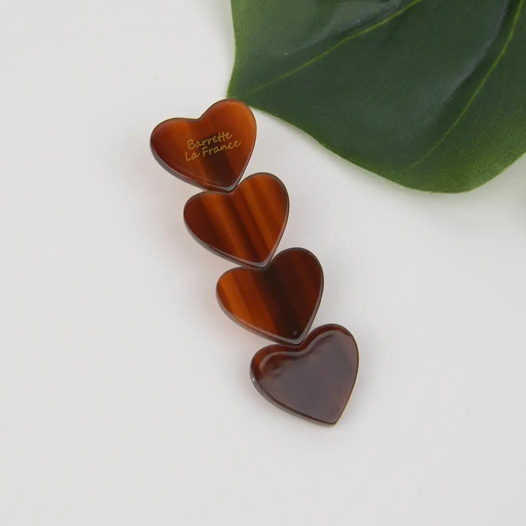 Heart Hair Clip - Dark Brown