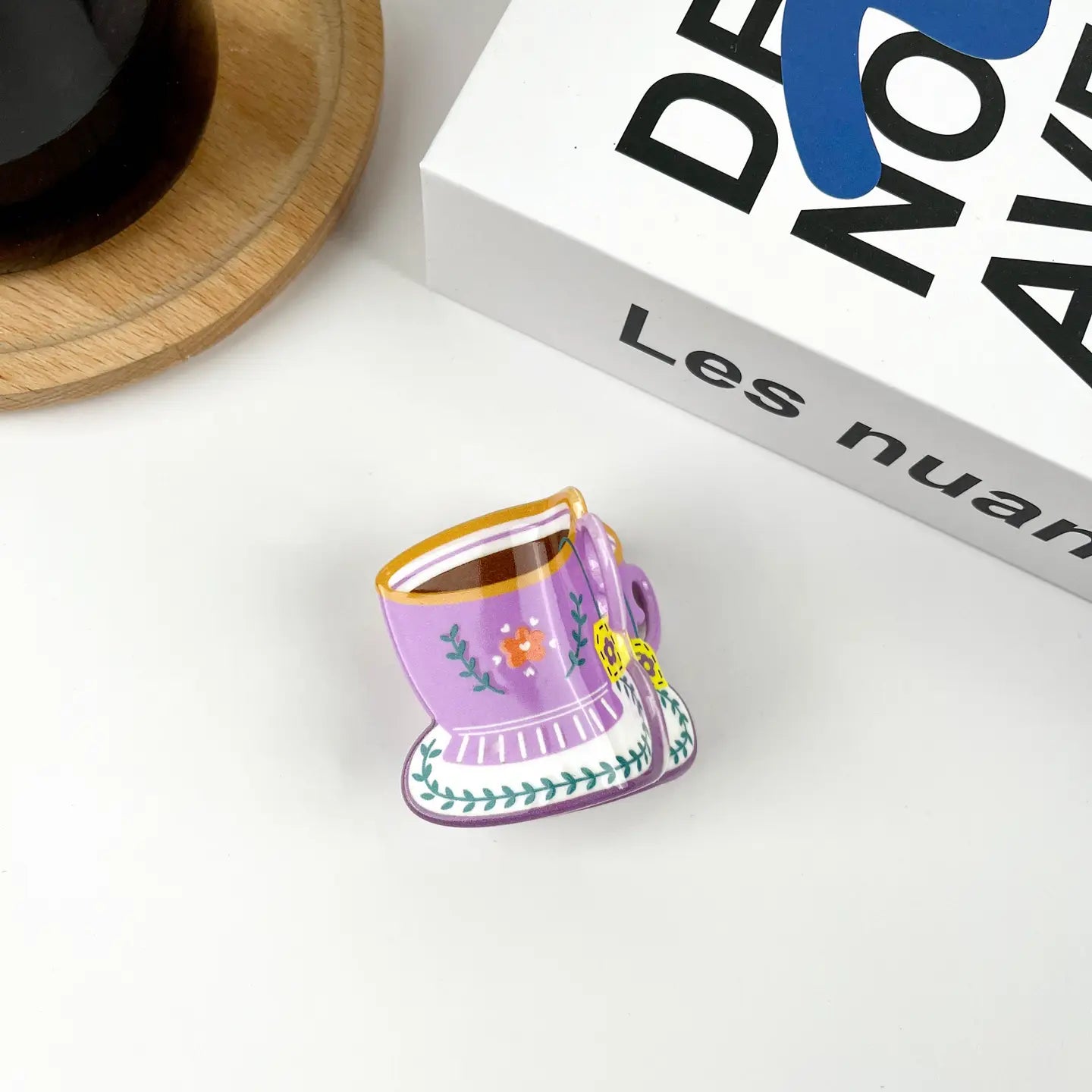 Cartoon Coffee Cup Claw Hair Clip - Purple