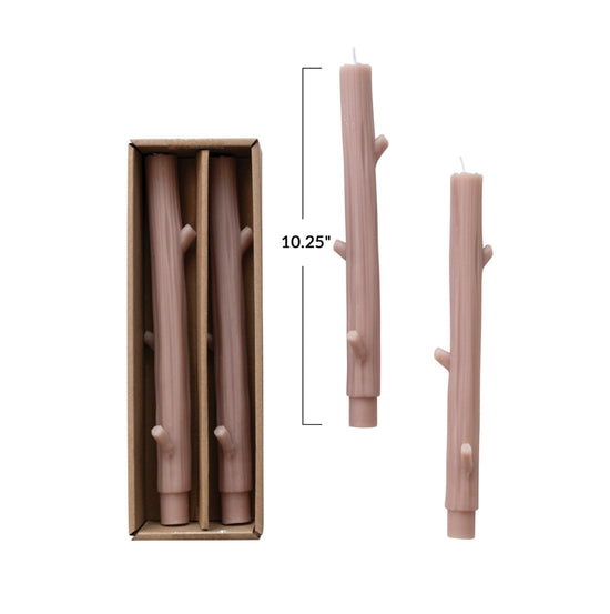 Unscented Twig Shape Taper Candles - Khaki