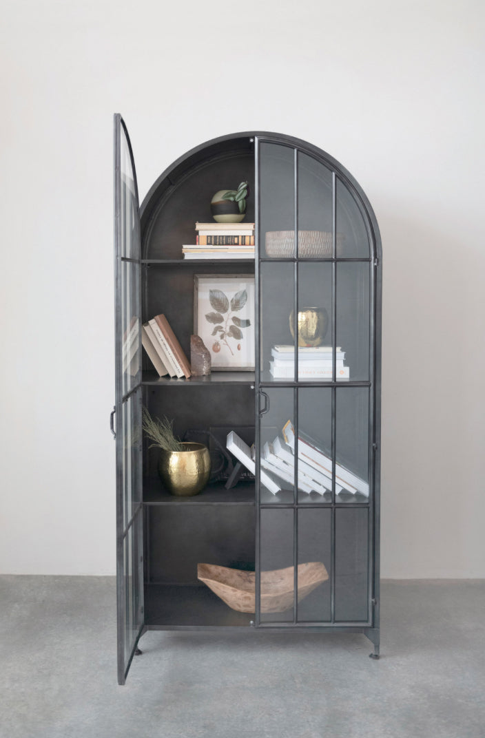 Metal Cabinet with Arched Top