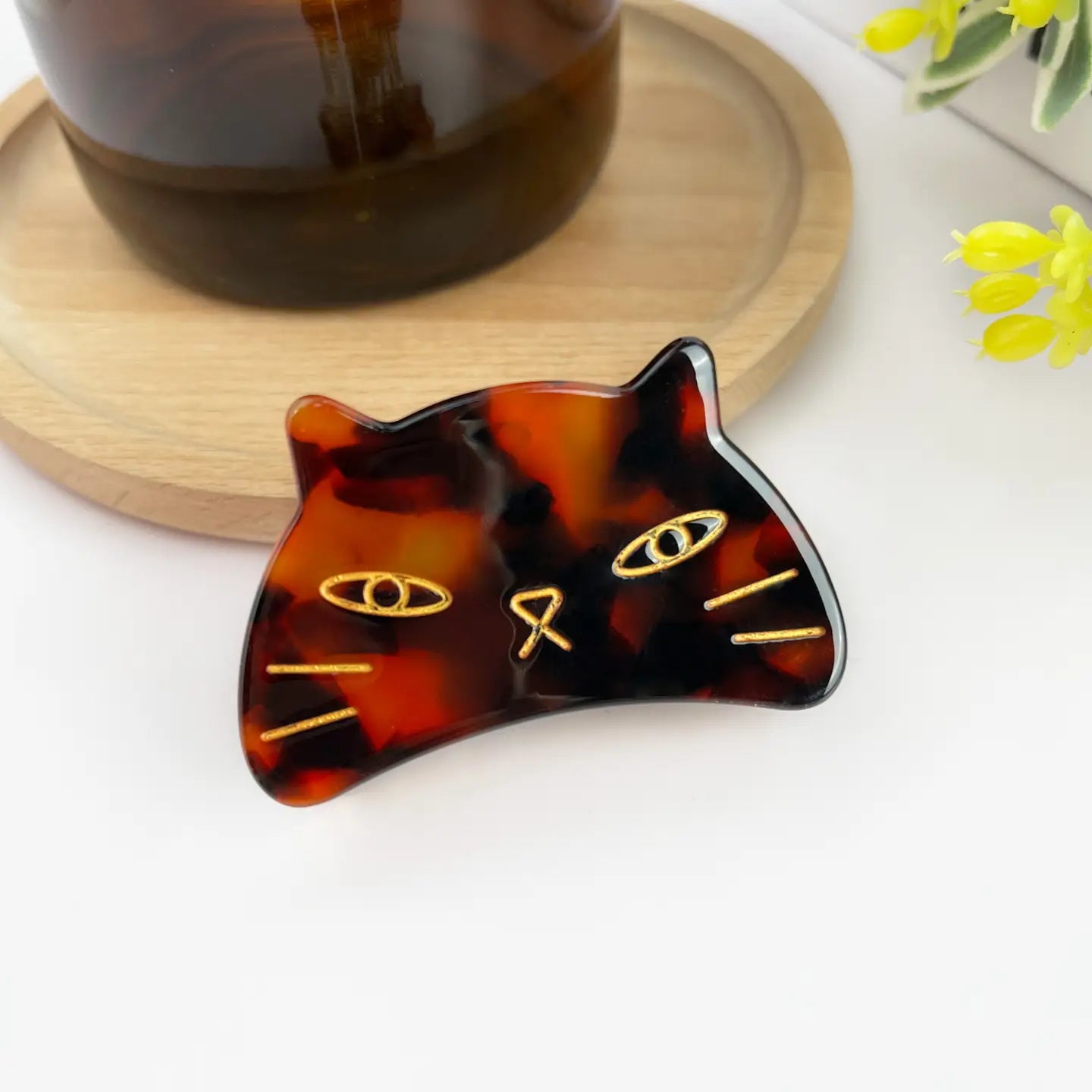 Cute Cat Claw Hair Clip - Brown Amber