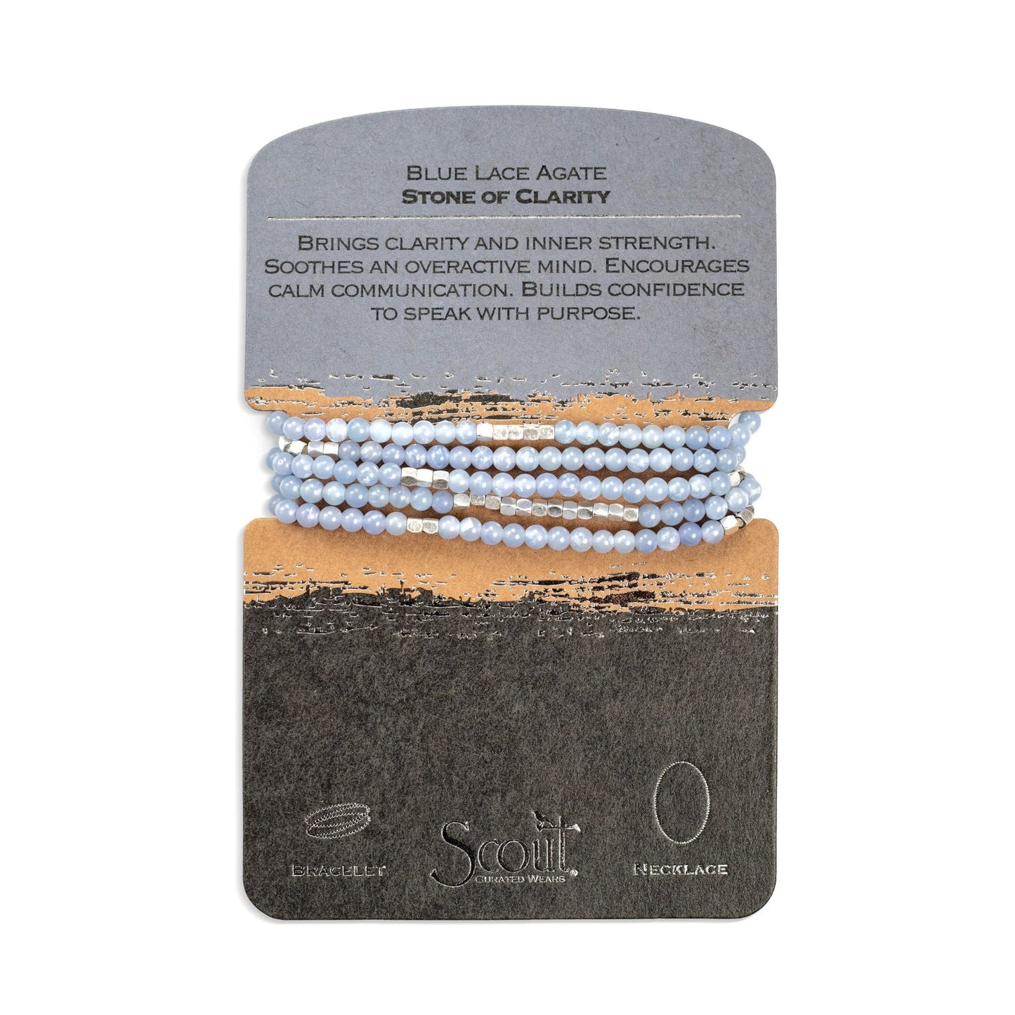 Blue Lace Agate & Silver Scout Wrap