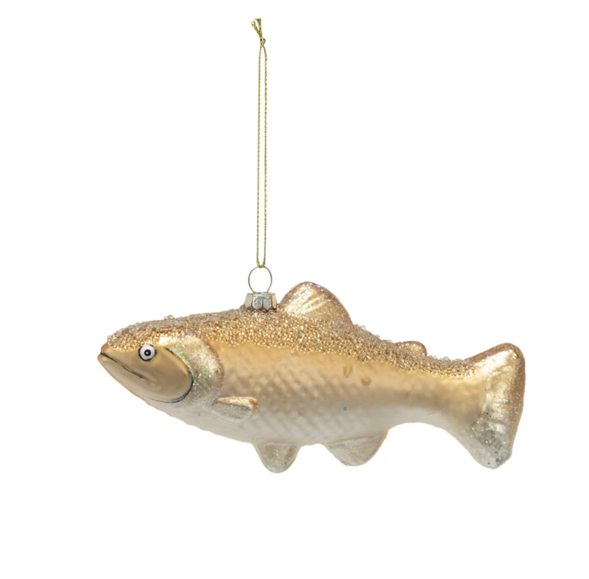 Glass Fish Ornament with Glitter