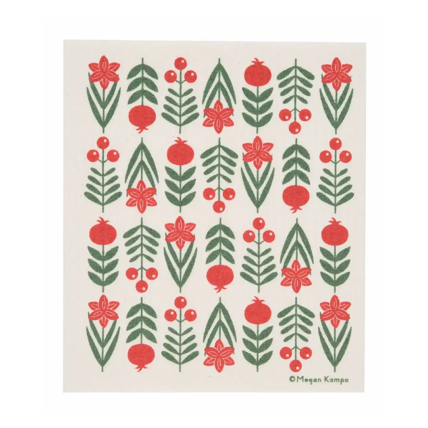 Swedish Dishcloth - Holiday Blooms