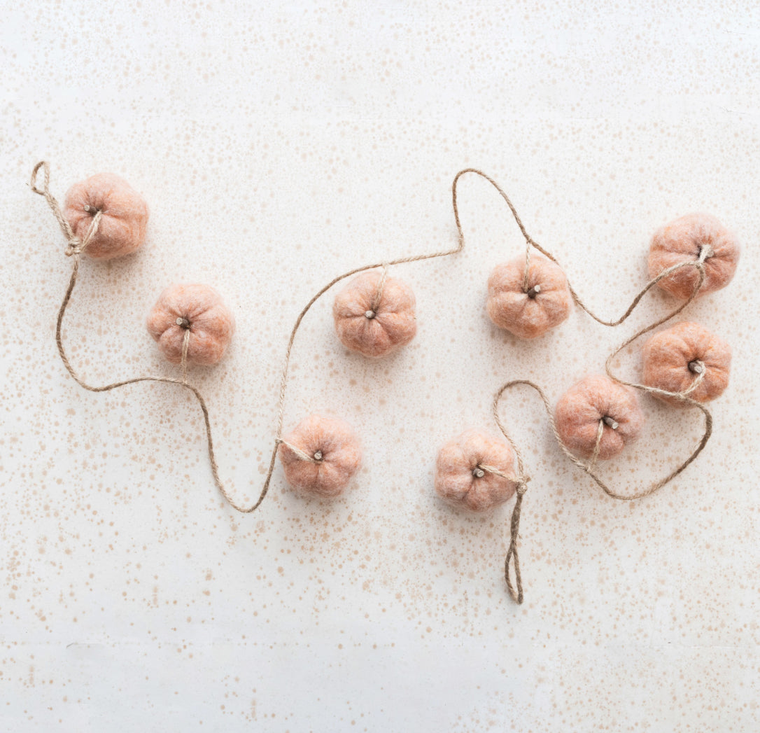 Felt Pumpkin Garland with Jute Cord