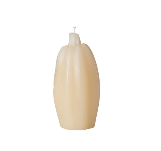 Unscented  Squash Shaped Candle - Cream Color