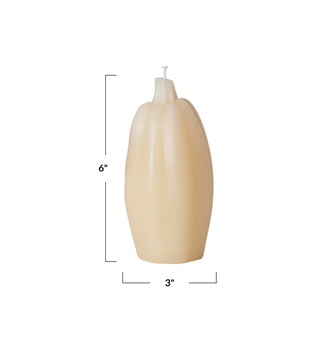 Unscented  Squash Shaped Candle - Cream Color