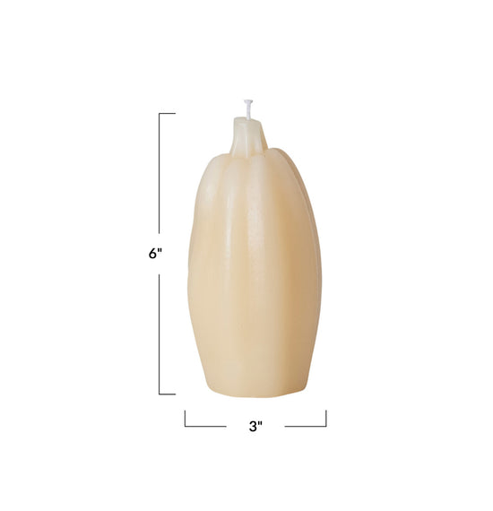 Unscented  Squash Shaped Candle - Cream Color