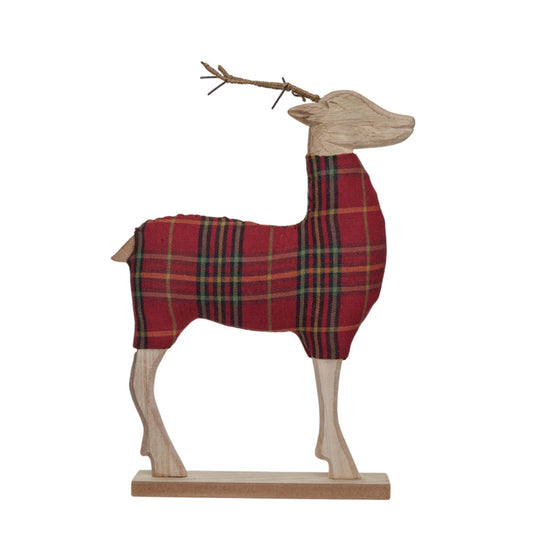 Fabric Deer with Metal Antlers