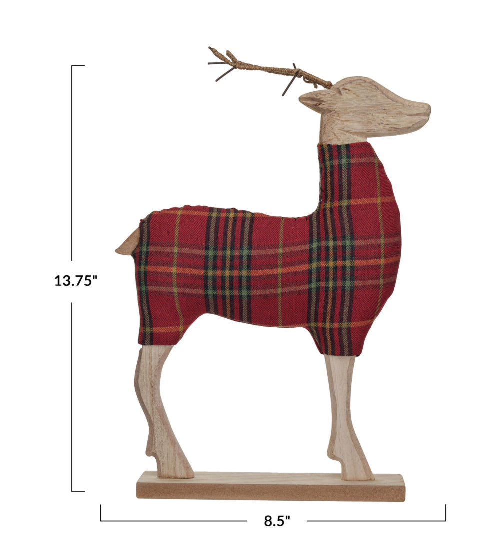 Fabric Deer with Metal Antlers