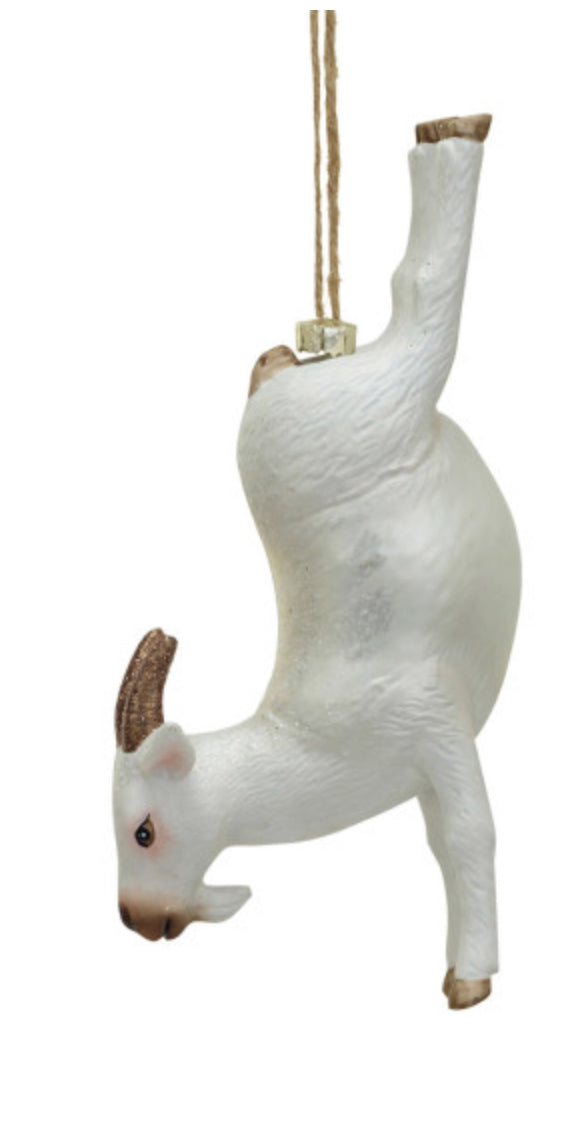 Farm Animal Yoga Holiday Ornament - Goat